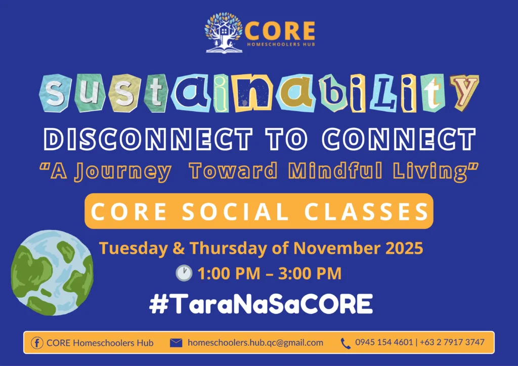 November Social Classes: SUSTAINABILITY: DISCONNECT TO CONNECT